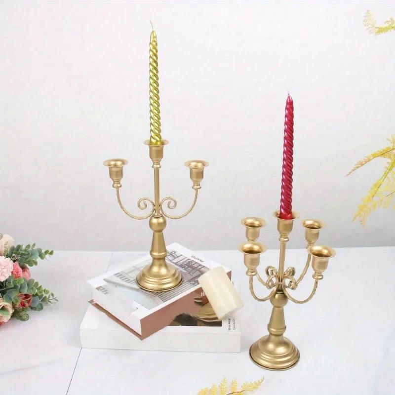 Description Picture 4 of itemVintage Golden Wrought Iron Candle Holders Elegant Metal Candle Cups for Table Decor Wedding Centerpieces Romantic Dinners