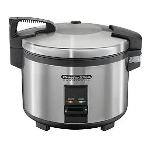 Description Picture 3 of itemBeach Proctor Silex Commercial 37560R Rice Cooker/Warmer, 60 Cups Cooked Rice, Non-Stick Pot, Hinged Lid, Stainless Ste