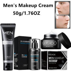 Men's BB Cream Full Coverage Facial Concealer Long Lasting Makeup Foundation Waterproof BB Liquid Foundation Cosmetics for Men