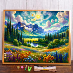 Landscape Nature Printed 11CT Cross Stitch Patterns Embroidery Sewing Handmade Knitting Hobby For Adults Floss Different