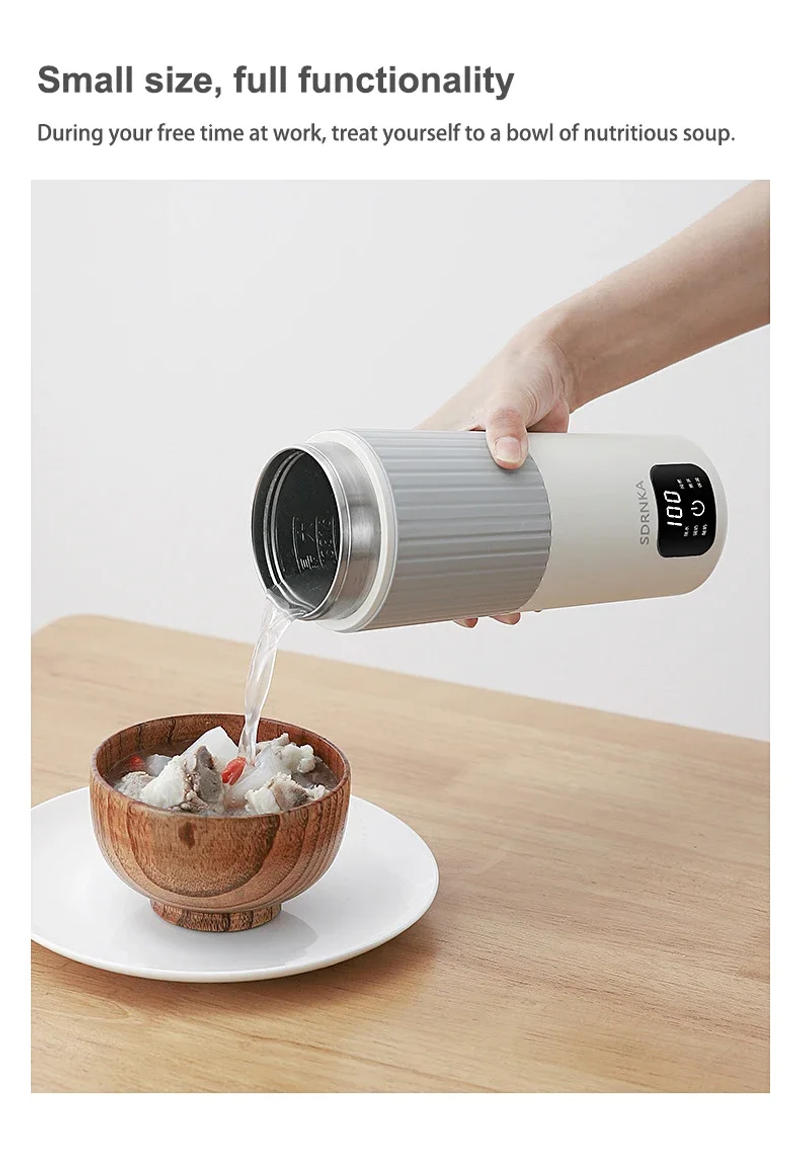 Description Picture 6 of item650ml Portable Electric Kettle Travel Boil Water Cup Thermo Pot Smart Teapot Temperature Adjustment Kettle Heating Cup 220V