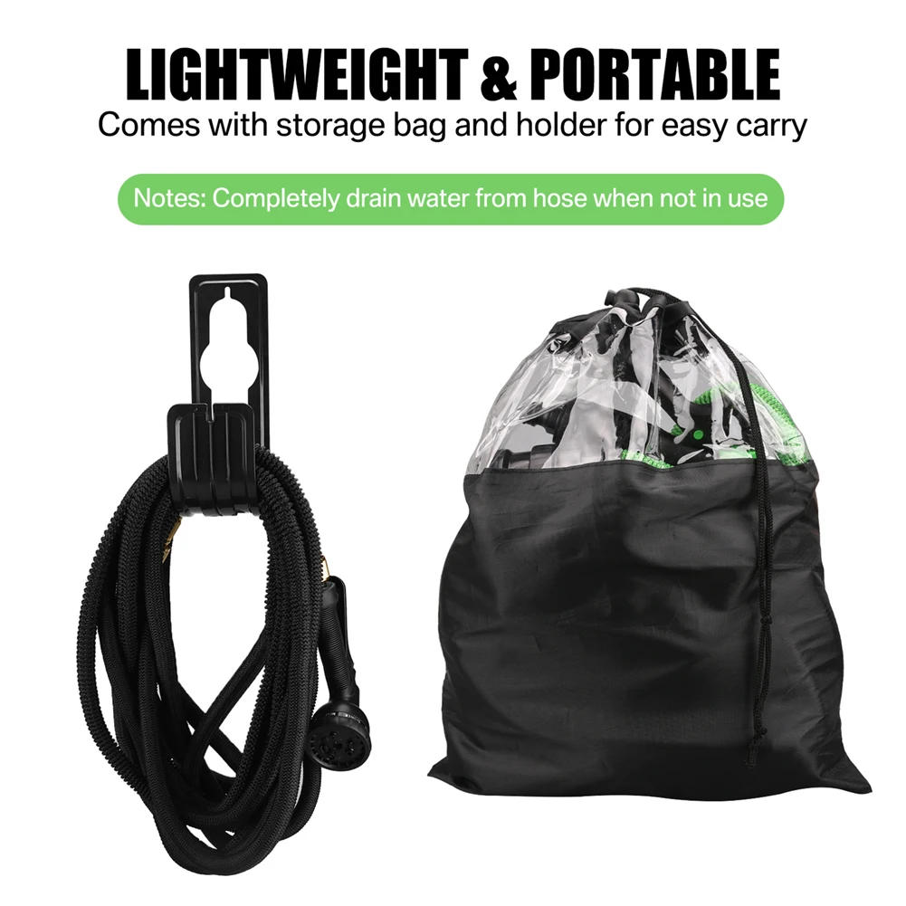 Description Picture 6 of item50/75/100Ft Expandable Garden Hose with 8 Functions Spray Nozzle Water Hose Expanding Water Pipe for Garden Irrigation Car Wash