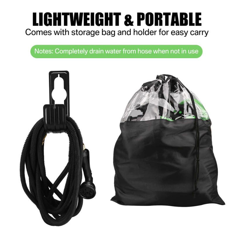 Description Picture 6 of item50/75/100Ft Expandable Garden Hose with 8 Functions Spray Nozzle Water Hose Expanding Water Pipe for Garden Irrigation Car Wash