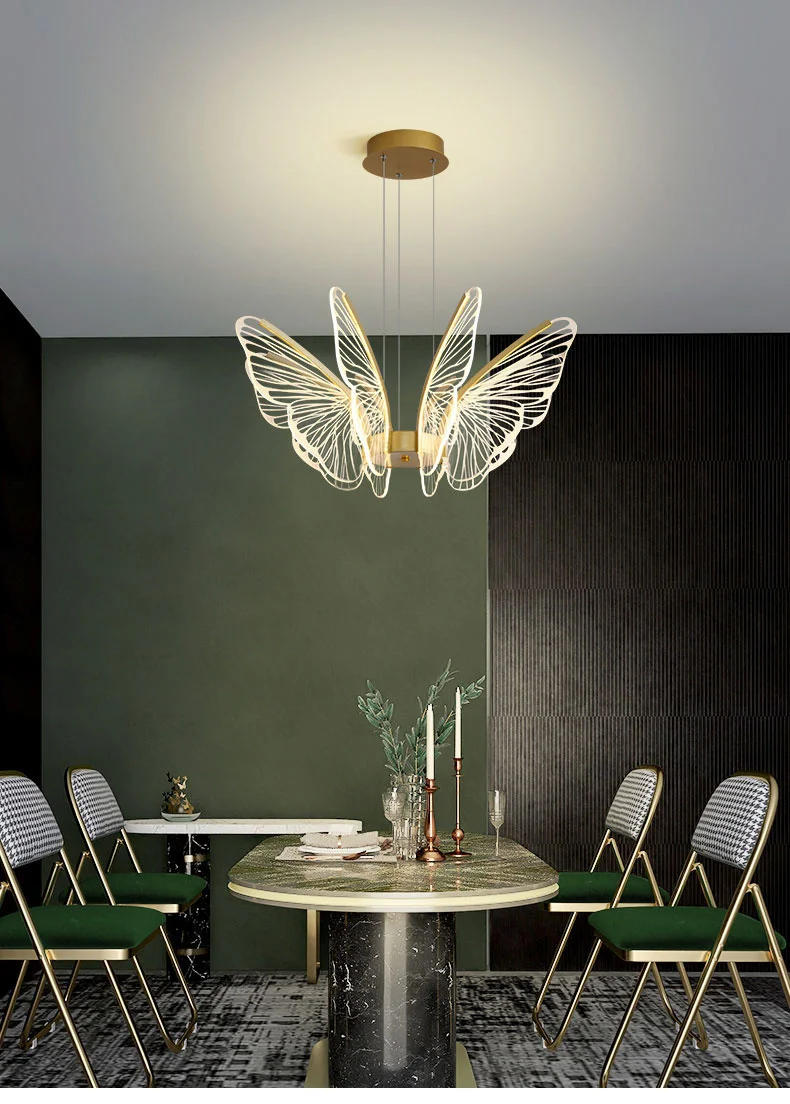 Description Picture 2 of itemMorden LED Butterfly Ceiling Chandeliers Luxury Pendant Lamps For Living Room Bedroom Home Decor Hanging Lights Luster Fixtures
