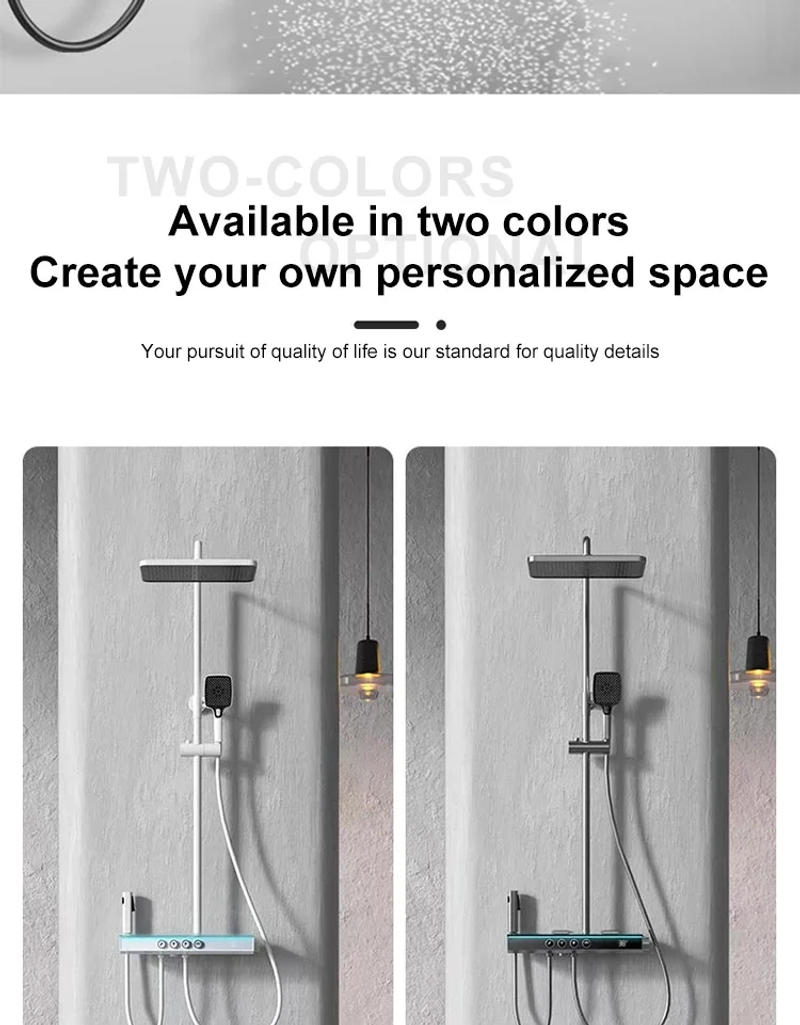 Description Picture 6 of itemConstant Temperature Digital Shower System Intelligent Bathroom Temperature Display Shower Faucet Set Bathroom Shower Set