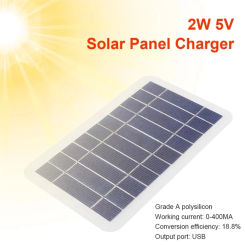 2W 5V Solar Panel Portable For Fast Phone Charging Outdoor Mini Solar Charger Battery Module Power Panel