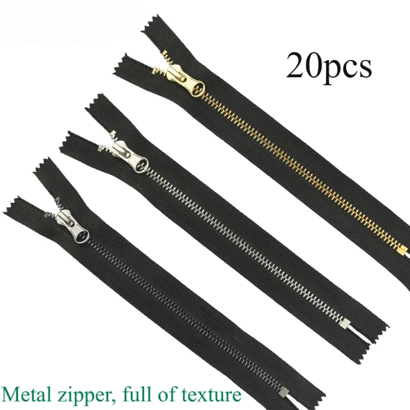 Description Picture 3 of item20pcs 5#15cm-40cmMetal zipper closed tail Black Bag Pocket Tote bag Real copper zipper