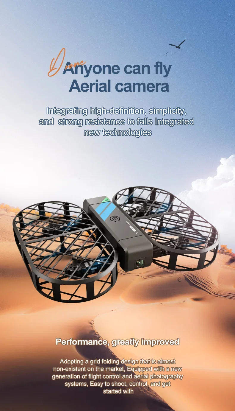 Description Picture 2 of itemV38 Mini Folding Remote Control Quadcopter Aircraft FPV Camera Aerial Photography RC Drone Gravity Sensing Flying Toys for Kids