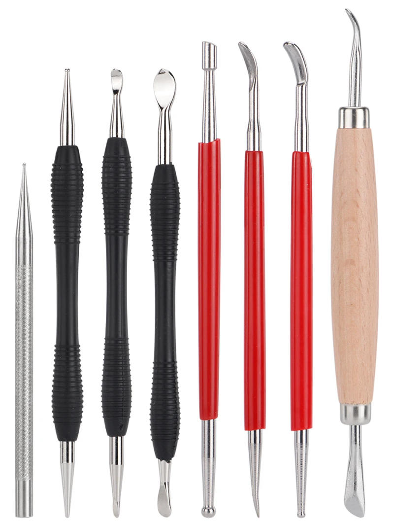Description Picture 2 of itemQJH Leather Modeling Carving Tools Set Modeling Point Stylus Spoon Leather Embossing Tool Kit Leathercraft Modeling Tools Set