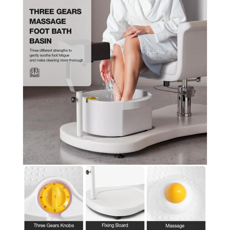 Description Picture 6 of itemPedicure Chair for Nail Tech, Upgraded 360 Swivel Hydraulic Lift Reclining Pedicure Station, Pedicure Unit for Pedicure Chairs