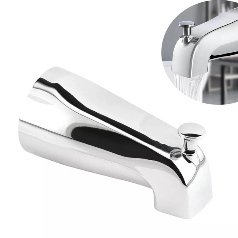 Description Picture 2 of itemStainless Steel Slip On Tub Spout Shower Faucet Fit 1/2in Water Tube 5.3in Inside Thread Bathtub Faucet Spout