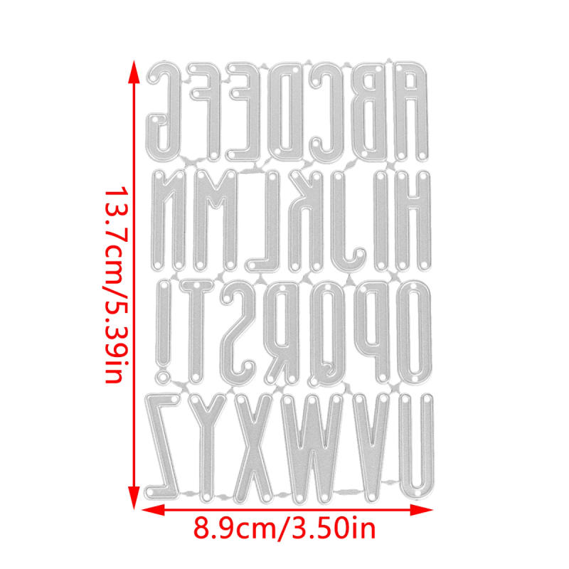 Description Picture 3 of item26 English Alphabet Arabic Numeral Happy Birthday Bow Tie Five-pointed Star Love Circle Metal Cutting Die For Embossing Decor