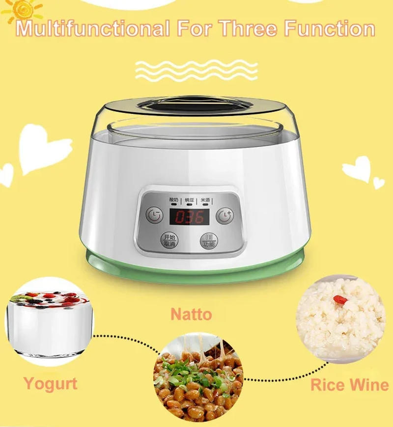Description Picture 3 of itemDMWD Mini Electric Yogurt Maker Automatic Leben Enzyme Fermenter Yoghurt Ceramic Container Cups Natto Rice Wine Ferment Machine