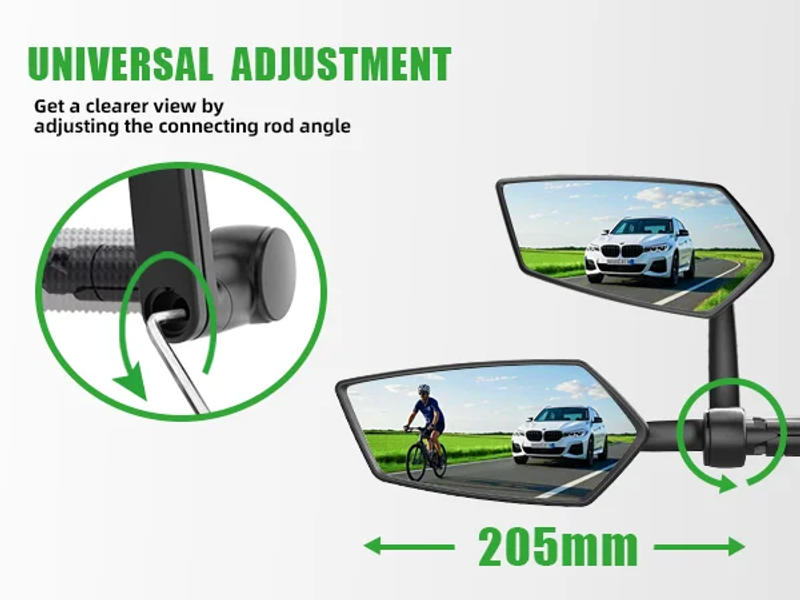 Description Picture 4 of itemRBRL Bicycle Rearview Mirror MTB Handlebar End Mirror HD Wide Angle Extended Durable Bike Side Mirrors for Electric Scooter