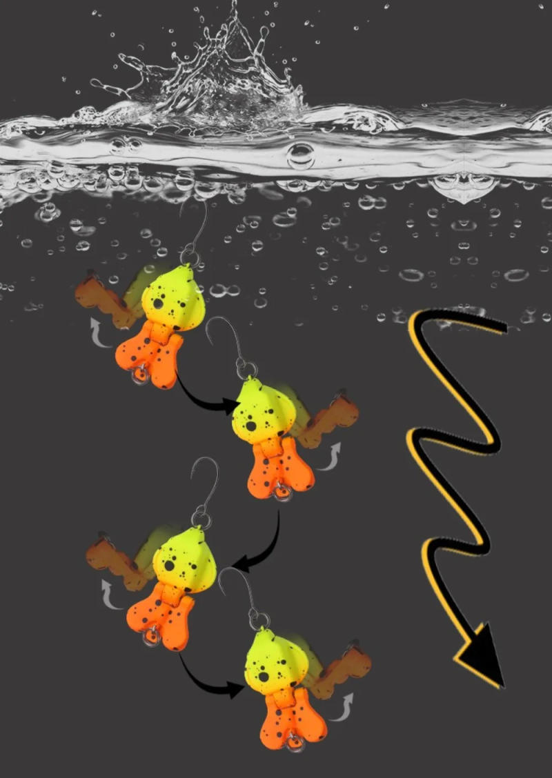 Description Picture 6 of item1Pcs Durable 2g 2.9cm 3D Fishing Lure Two sections Metal alloy Sea Fishing Tackle Jigging Sinking Hard Squid Bait Outdoors