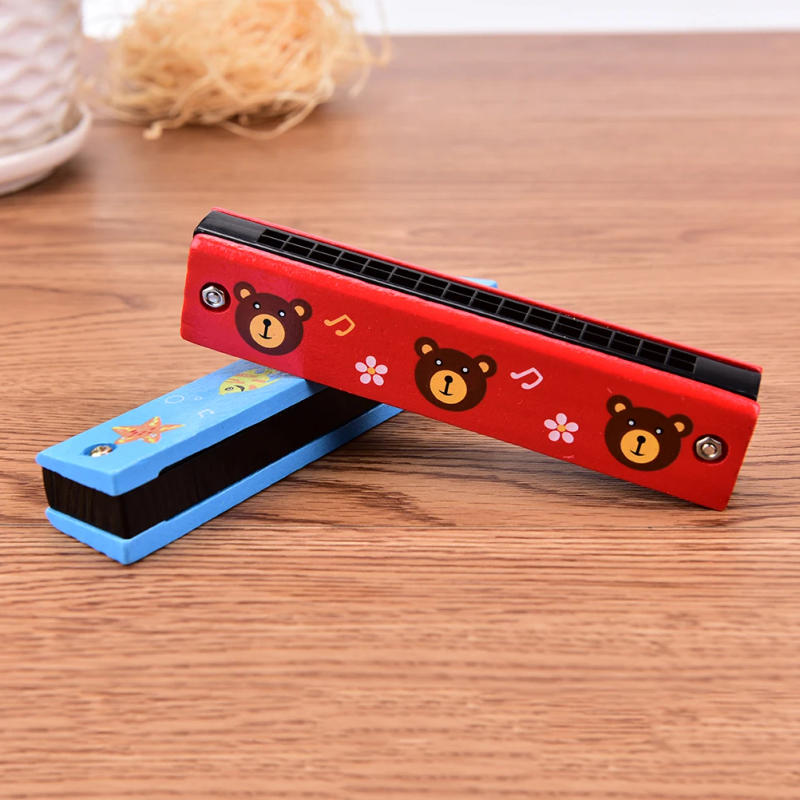 Description Picture 5 of item1PC Cute Cartoon Harmonica 16 Holes Tremolo Harmonica Children Musical Instrument Educational Toy Gift for Kids Random