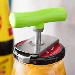Stainless steel multifunctional scraper, adjustable lid, can opener, saving work, kitchen utensils