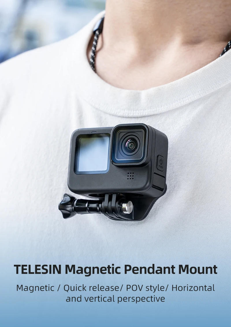 Description Picture 2 of itemTELESIN Action Camera Magnetic Quick Release Bracket Gopro Accessories Chest Strap for GoPro Hero Insta 360 DJI Mobile Phone