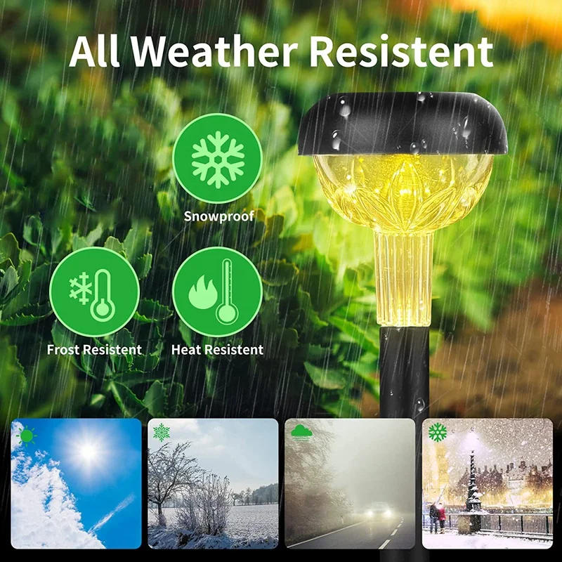 Description Picture 4 of itemNew 10 Pack Solar Outdoor Lights, LED Solar Powered Garden Lights, IP65 Waterproof Solar Pathway Lights For Yard/ Landscape