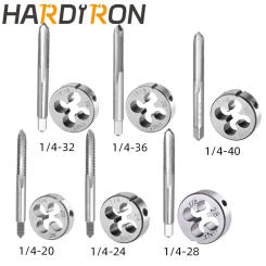 Hardiron 1/4-20 1/4-24 1/4-28 1/4-32 1/4-36 1/4-40 Tap and Die Set Right Hand,HSS Thread Taps & Round Dies