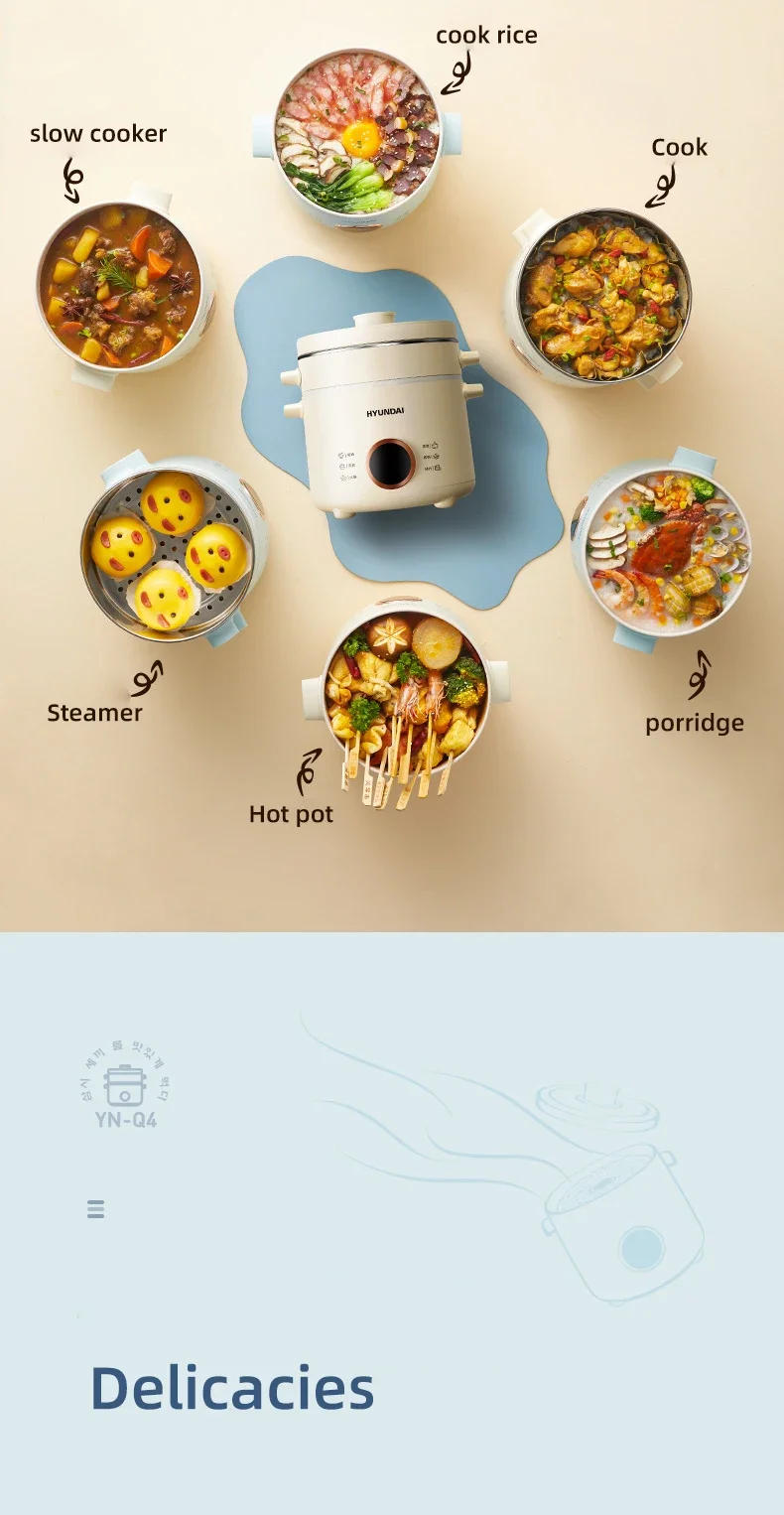 Description Picture 6 of item2L Electric Rice Cooker Cooking Pot Mini Multicooker Lunch Box Rice Cookers Hotpot Non-stick Electric Skillet Food Steamer 220V