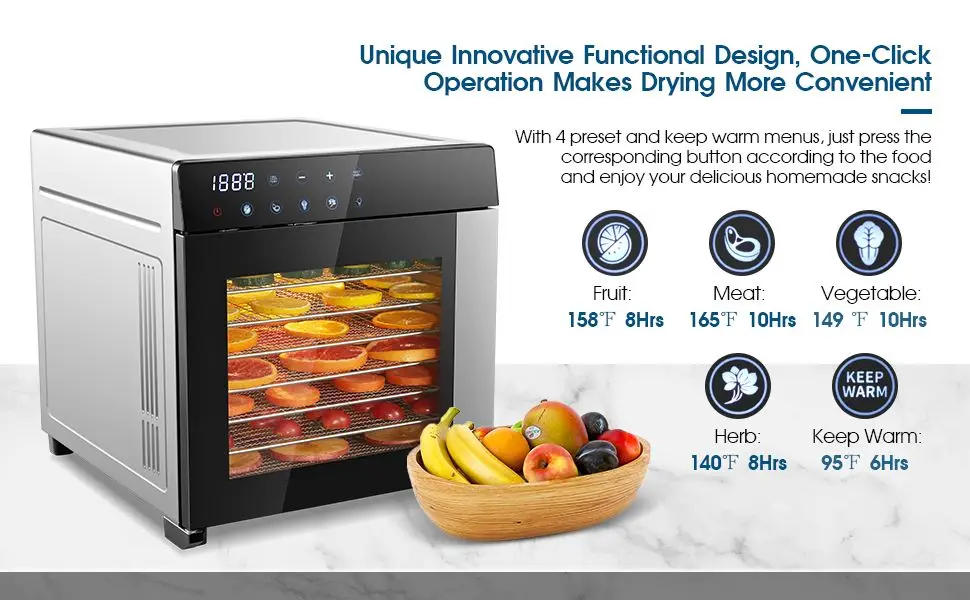 Description Picture 4 of itemFood Dehydrator Machine 8 Trays Stainless Steel Dehydrator Machine, Capacity Dehydrators