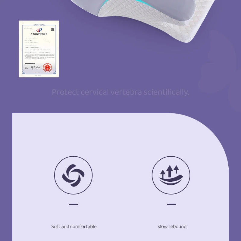 Description Picture 5 of itemMemory Foam Pillows Butterfly Shaped Relaxing Cervical Slow Rebound Neck Pillow Pain Relief Sleeping Orthopedic Pillow Beding