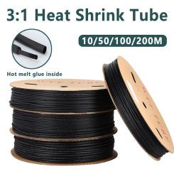 10/50/100 Meter Heat Shrink Tube Dia 2.4-25.4mm 3:1 Polyolefin Thermal Cable Sleeve Insulated Black/Red
