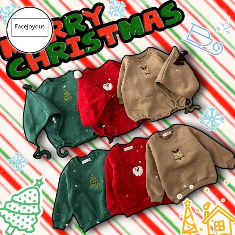 Description Picture 5 of itemAutumn Winter Children Christmas Thick Warm Long Sleeve Sweatshirt Girl Baby Cotton Embroidery Tops Boy Kid Fashion Sweatshirts