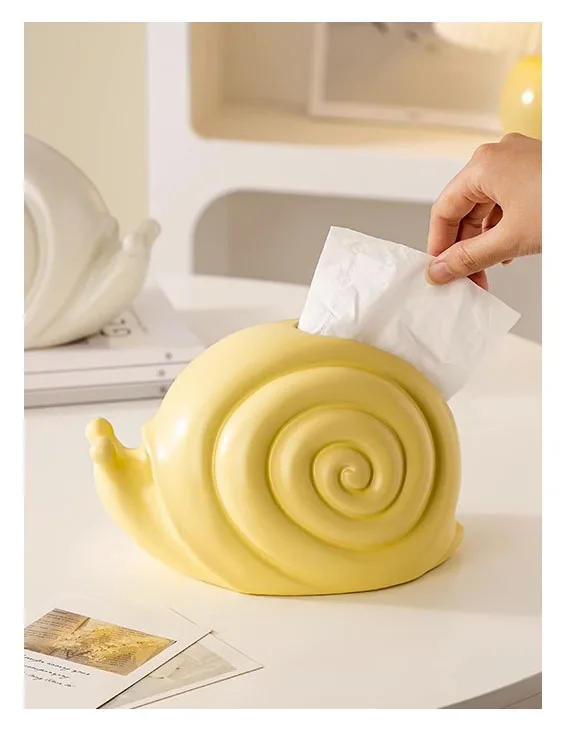Description Picture 5 of itemCeramic Tissue Box Cartoon Snail Insect Living Room Dining Table Removable Tissue Box Napkin Box Home Storage Container
