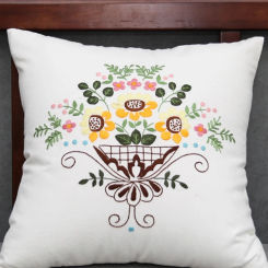 YN45- High quality cross stitch floral pastoral style pillow