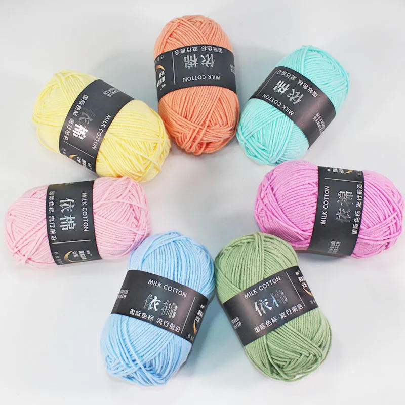 Description Picture 6 of item86 Colors Soft Milk Cotton Yarn for Crochet Threads for Knitting Wool DIY Craft Sweater Hat Baby Wool Hand Knitting Crochet Yarn