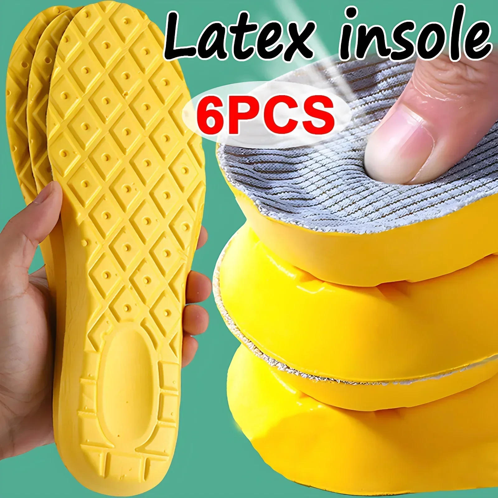 Description Picture 6 of itemNew Soft Latex Memory Foam Insole Unisex Sport Running Foot Support Shoe Pad Orthopedic Feet Care Insert Massage Elastic Cushion