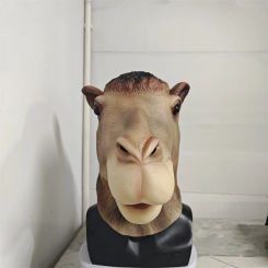 Animal Camel Mask Novelty Costume Props Halloween Costume Party Animal Cosplay Latex Llama Head Cover Realistic Cute Camel Mask