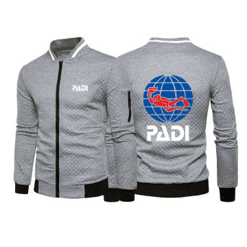 Scuba Driver Padi New Men Spring and Autumn Printing Casual Fashion Simple  Hight Quality Six-color Zip Round Neck Coat Tops