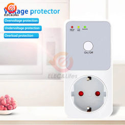 Automatic Voltage Protector Socket Switcher AC 220V Power Surge Safe Protector EU Plug Socket Voltage Safe Refrigerator Protect