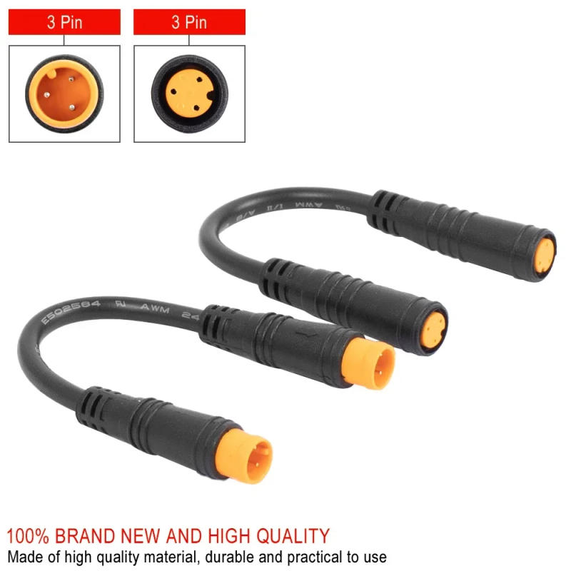 Description Picture 2 of itemUniversal Electric Bicycle 3 Pin Sensor Thumb Throttle Cables For E-Bike Female-Female Waterproof Connectors Accessories