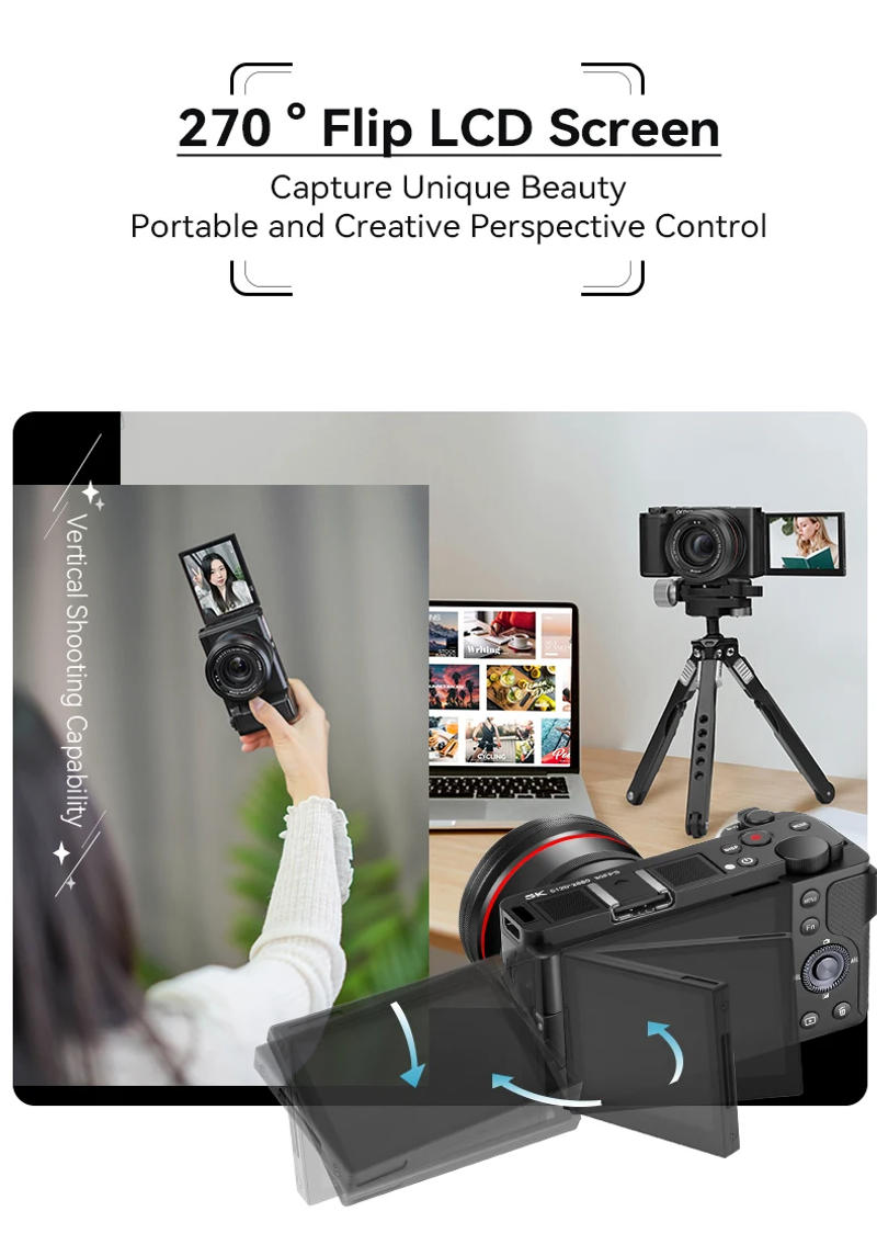 Description Picture 6 of itemORDRO G730 4K Vlog Camera Digital Compact Video Camcorder Infrared Night Vision Auto Focus for YouTube Photograph White, Black