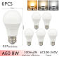 6pcs 8W E27