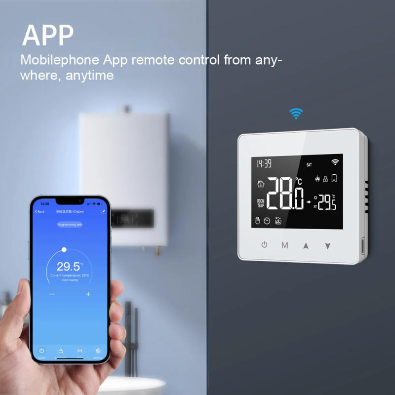 Description Picture 5 of itemKKMOON Tuya Zigbee Smart Thermostat Water Gas Boiler Constant Temperature Controller APP Remote Control with Alexa Google Home