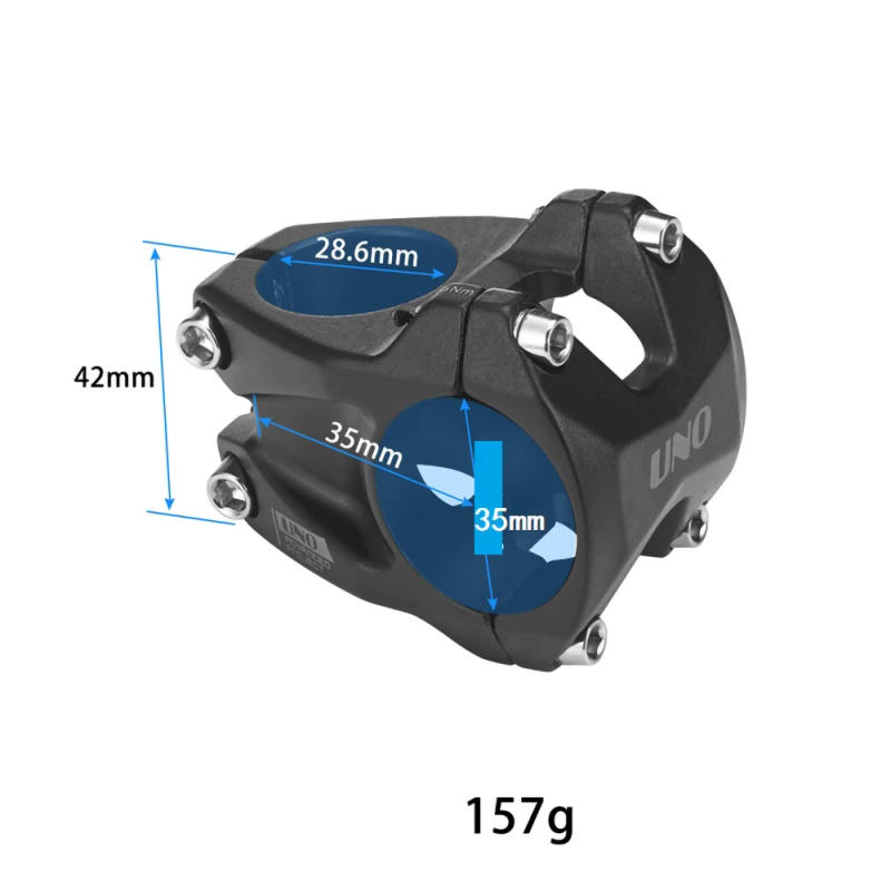 Description Picture 3 of itemUNO MTB Mountain Bike Stem 35mm Clamp 0 Degree Bicycle Stem 35/45mm Short Bar Riser High-Strength Handlebar Extender