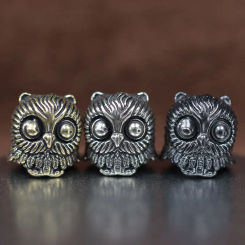 Cute Owl Brass Knife Bead EDC Outdoor DIY Paracord Woven Bracelets Accessories Lanyard Pendant Umbrella Rope Flashlight Hangings