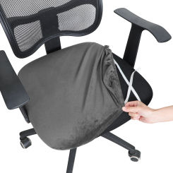 1PC Velvet Spandex Office Chair Seat Covers Stretch Solid Color Armchair Seat Cover Removable  Dust Cover