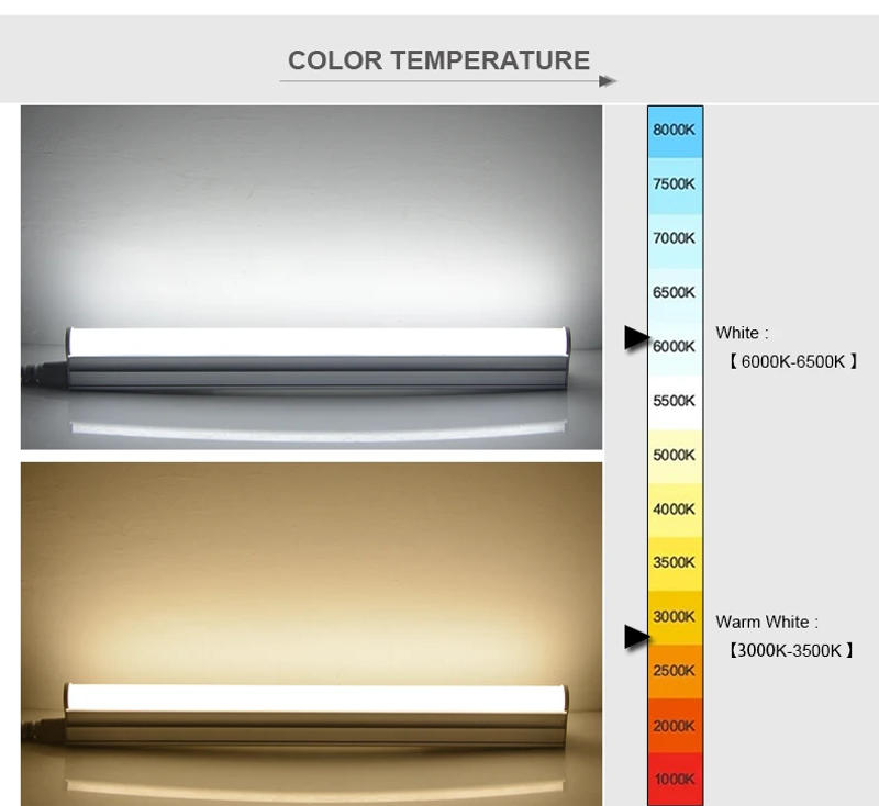 Description Picture 5 of itemT5 T8 LED Tube 60CM 30CM LED Under Cabinet Light 10W 6W LED Fluorescent Tube For Indoor Kitchen lighting 2835 SMD LED Light tubo