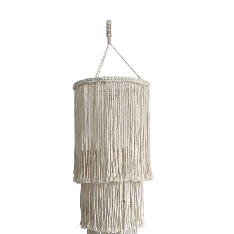Description Picture 6 of itemBoho Hanging Pendant Light Cover Macrame Lamp Shade Handmade Ceiling Decor for Living Room Bedroom Nursery Dorm Home Bathroom