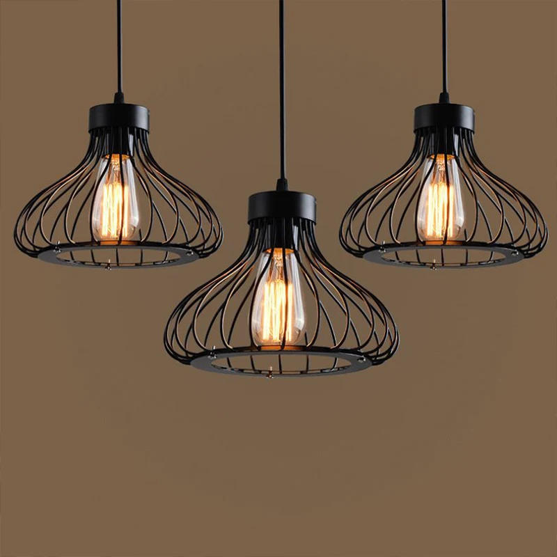 Description Picture 6 of itemRetro Creative Pendant Light Fixtures Industrial Rustic Iron Ceiling Light with Petal Lampshade for Kitchen Island Bedroom Hotel