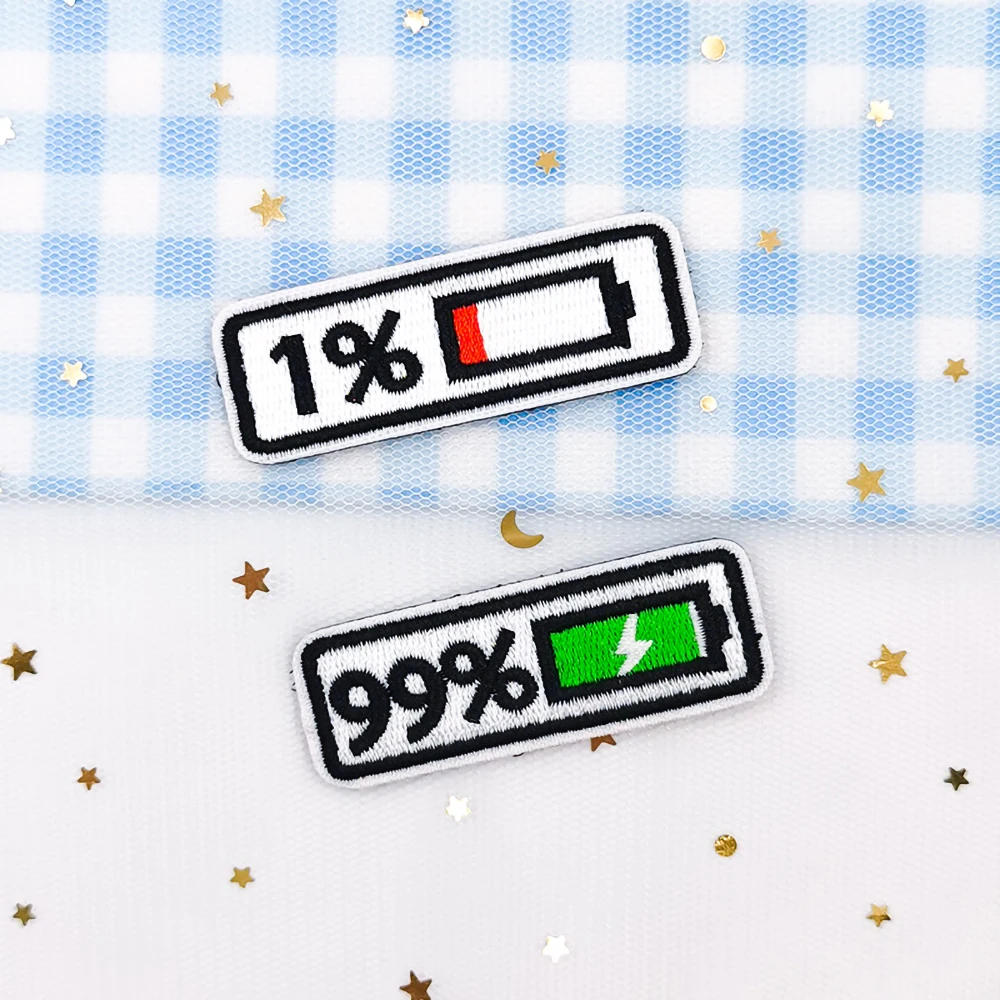 Description Picture 2 of itemHand-embroidered Electricity Pattern Embroidery Hook&Look Buckle Clothing Hat Denim Jacket Sticker DIY Fashion Clothes Patches