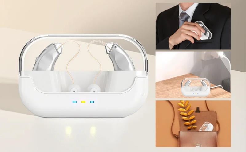 Description Picture 6 of item2024 Behind The Ear Hearing Aids for elderly deafness rechargeable amplifier CIC mini digital hearing aid with charging case