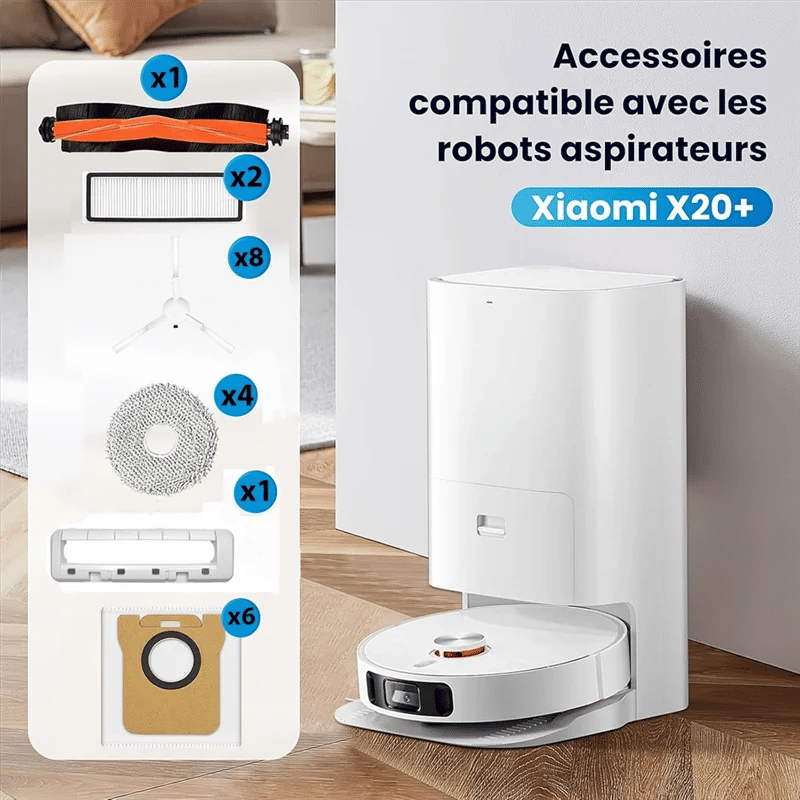 Description Picture 4 of itemB89B-Accessory For Iconic Brand X20+ Robot Vacuum Cleaner Main Side Brush Hepa Filter Mop Cloth Dust Bags Replacement Parts