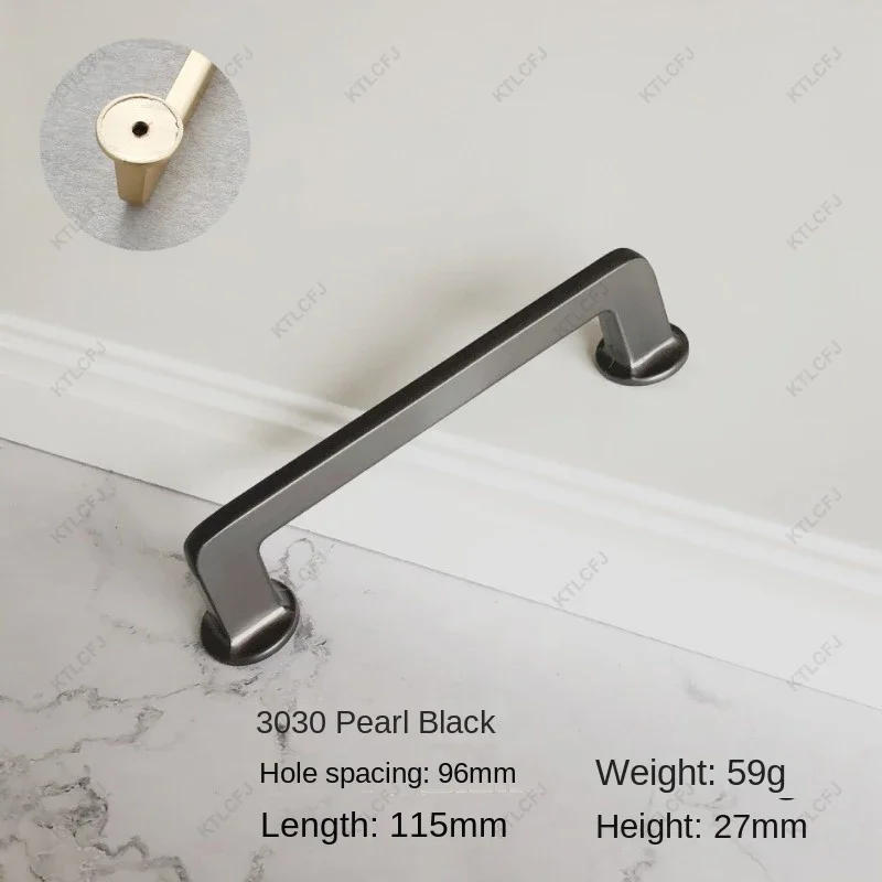 Description Picture 5 of itemNordic Cabinet Door Handles Modern Minimalist Black Wardrobe Door Handles Drawer Solid Zinc Alloy Handles